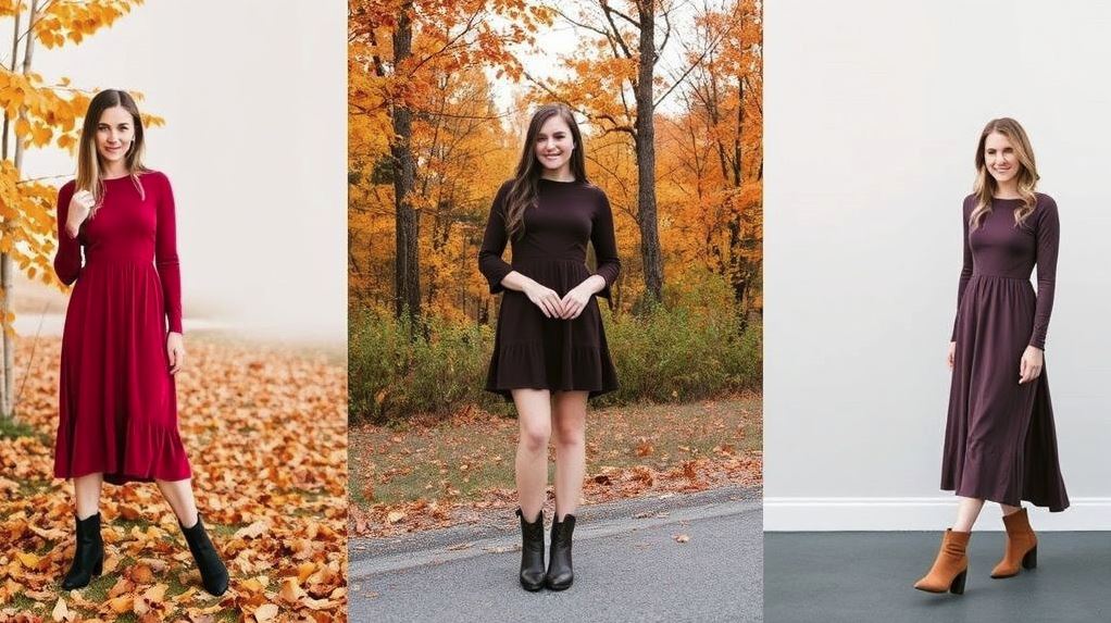 женщины в полусапожках и платьях