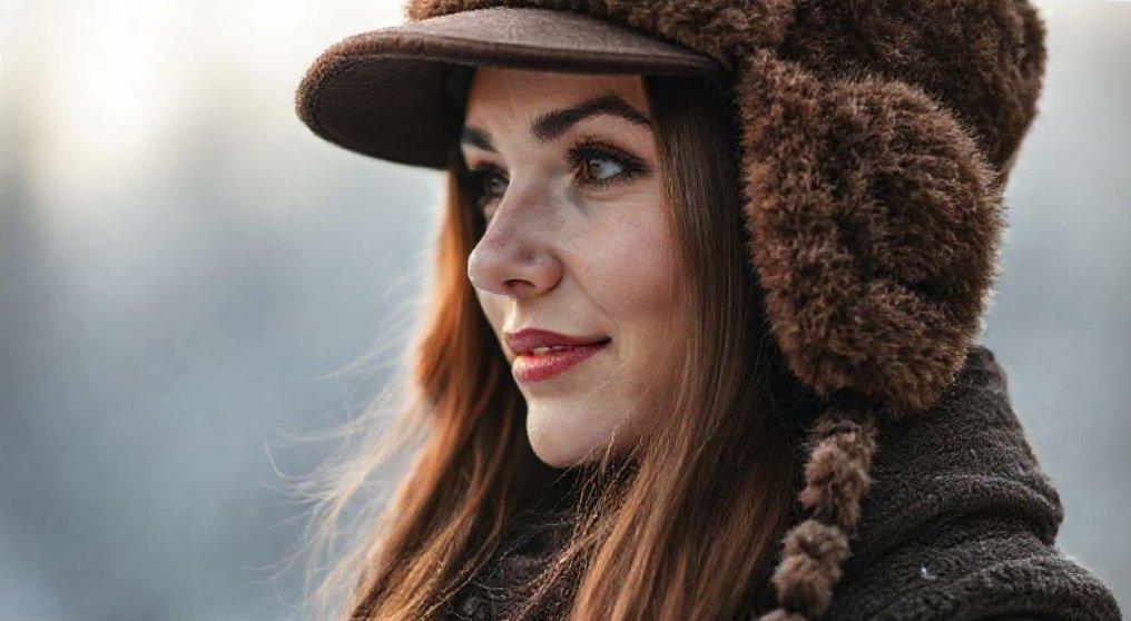 женщина в шапке ушанке